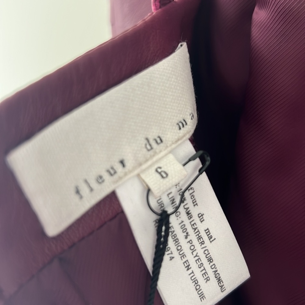 Fleur du mal Bordeaux Lamb Leather Mini Dress - Picture 11 of 13